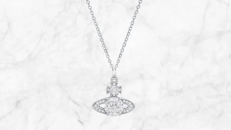 Saffron 1.0 Carat TW Moissanite Flower Sterling Silver Necklace