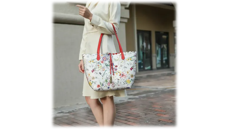MKF Collection Danielle Reversible Shopper Tote Bag & Pouch Set by Mia K