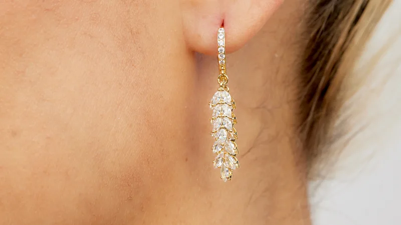 Savvy Cie Marquise Bar Drop Earrings