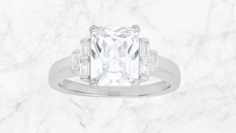 Kylie Harper Emerald & Baguette-Cut Cubic Zirconia Ring
