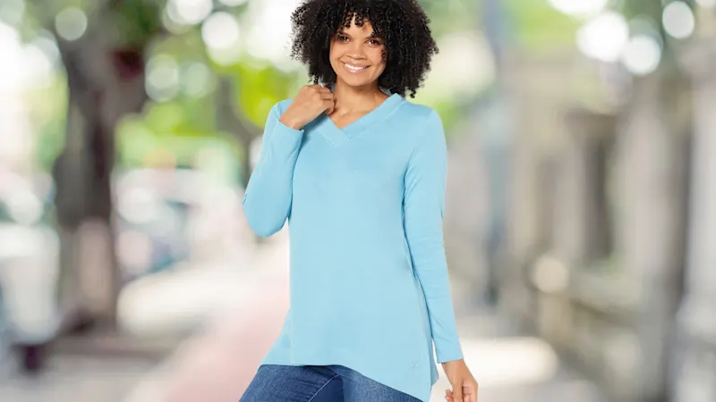 2-Pack: Isaac Mizrahi Live! Essentials Trapeze Hem V-Neck Tunic