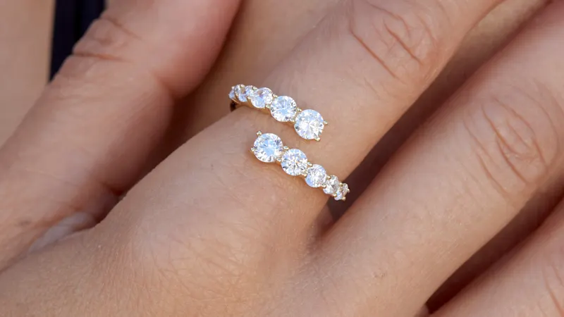 Savvy Cie Graduated CZ Bypass Ring