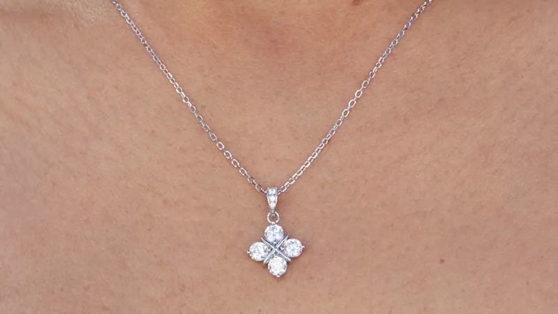 Savvy Cie 4 CZ Grid Drop Pendant