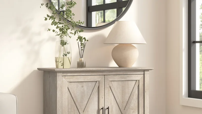 Key West Small Storage Cabinet with Doors and Shelves