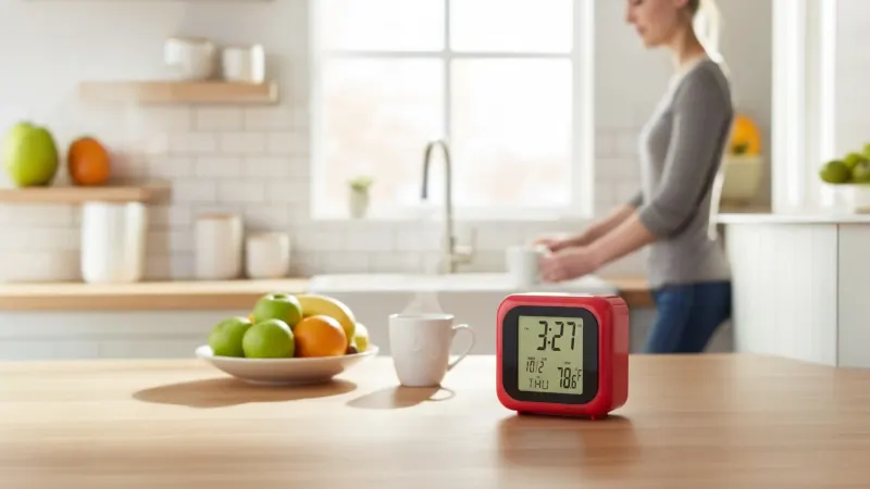 Infinite Basics North Point Digital Clock with Indoor Temperature