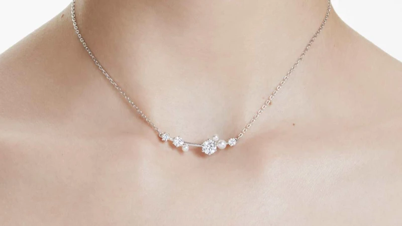 The Swarovski Pearl And Crystal Cluster Necklace