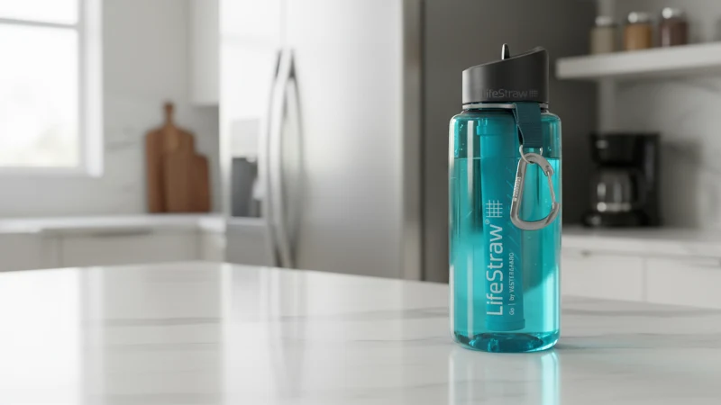 2-Pack: LifeStraw Go 1-Liter Tritan Water Filter Bottle