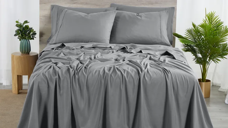 Bibb Home 6-Piece Rayon from Bamboo Sheets with SureGrip Straps