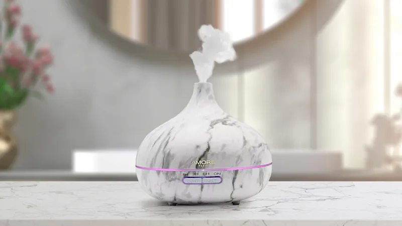 Amore Paris White Marble Ultrasonic Essential Oil Diffuser