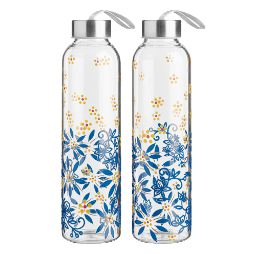 2-Pack: Temp-tations Travel Glass Bottles with Lids