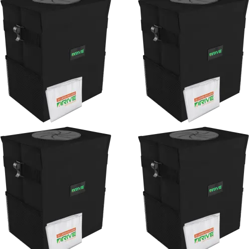 4-Pack Drive Auto Collapsible Car Trash Can + 80 Bags