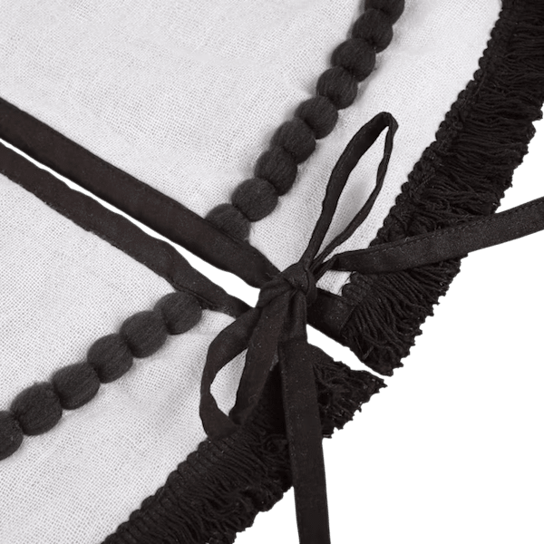 Ottoman Animation Hammacher Schlemmer: The Black-and-White Pompom Tree Skirt