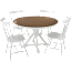 West End 45W Round Trestle Dining Table with 4 High Back Spindle Dining Chairs