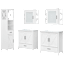 Key West 64W Double Vanity Set with Sinks, Medicine Cabinets and Linen Tower