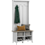 Salinas Hall Tree with Shoe Storage Bench in Shiplap Gray