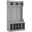 Woodland 40W Hall Tree and Shoe Storage Bench with Shelves in Cape Cod Gray