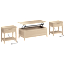 Camille Fluted Lift Top Coffee Table and End Tables Set