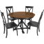 West End 45W Round Trestle Dining Table with 4 Cross Back Dining Chairs