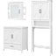 Key West 32W Bathroom Vanity Sink with Mirror & Over The Toilet Storage Cabinet