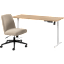 Energize 55W x 24D Electric Height Adjustable Standing Desk & Chair Set in Maple
