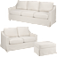 Bush Home Harper 80W Sofa, 57W Loveseat, and Storage Ottoman with Slipcovers