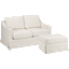 Bush Home Harper 57W Loveseat and Storage Ottoman with Slipcovers