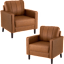 2-Pack: Max 32W Accent Chair in Buffed Camel Vegan Leather