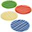 Temp-Tations Juego de 4 Platos de Postre de Vidrio a Rayas (8")