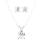 Voss+Agin 3 Carat TW Moissanite Stud Earrings & Necklace Set