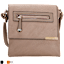 La Terre Vegan Leather Crossbody With Zip Pocket Flap And Metal Trim Detail
