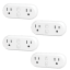 4-Pack: HBN Smart Plug 15A WiFi Outlet Extender Dual Socket Plugs