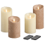 Luminara 4-Piece Flameless Smooth & Glitter Candles