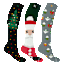 3-Pack: Extreme Fit Holiday & Christmas Knee-High Compression Socks