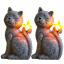 2-Pack: Nacome Outdoor Garden Cat Statue with Illuminated Solar Butterfly