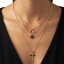 LOREN + OLIVIA Cross Multi Layer Necklace