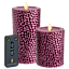 Luminara 2-Piece Flameless 4" and 6" Metal Hammered Pillar Set