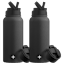 2-Pack: JoyJolt 32oz Water Bottle with Flip Lid & Sport Straw Lid