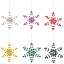 The Six Beaded Snowflakes on Gold Wire
