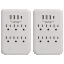 2- or 4-Pack: Clear Power 6-Outlet Wall-tap with 3-port USB-A and 1-Port USB-C