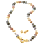 JOIA De Majorca Collar de Perlas Multicolor de 8mm y 18" y Aretes de Botón