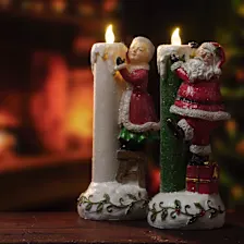 Valerie Parr Hill Holiday Character with Illuminated Candle
