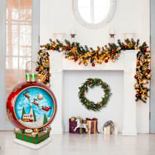 National Tree Company 34" Santa Sleigh Ball Ornament with Christmas Music