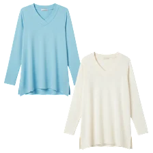 2-Pack: Isaac Mizrahi Live! Essentials Trapeze Hem V-Neck Tunic