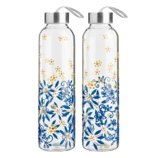 2-Pack: Temp-tations Travel Glass Bottles with Lids