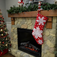 National Tree Company Stocking with Snowflake Embroidery