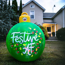 2-Pack: BigMouth Giant Inflatable LED Christmas Ornament Balls