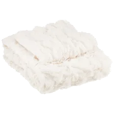 Comfort Spaces Ruched Faux Fur Throw & Pillow Cover Set