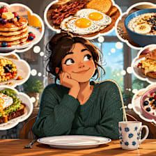 For breakfast, I prefer something: