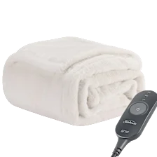 Sunbeam Heated Faux Fur Throw Blanket