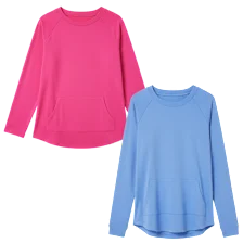 2-Pack: Isaac Mizrahi Live! Essentials Wide Crew-Neck Top with Pockets